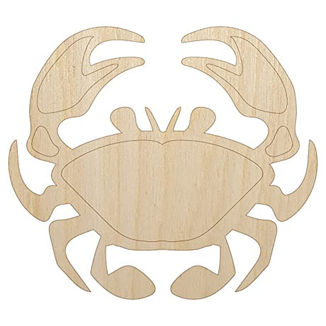 Crab Icon Unfinished Wood Shape Piece Cutout for DIY Craft Projects - 1/8 Inch Thick - 4.70 Inch Size Sniggle Sloth