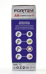 FORTEM Tire Inflator Portable Air Compressor 150 PSI, Bike Pump, 12V Electric Air Pump for Car Tires and Bicycles w/LED Light, Digital Tire Pressure FORTEM