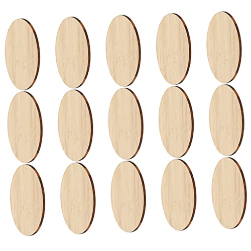 COHEALI 15pcs Round Bamboo Toys for Kids Wooden Toys Wood Toy Wood Rounds Blank Round Wooden Circles Tree Trunk Slices Child Painting Toy Painting