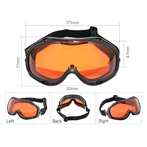 Cloudray Laser Safety Goggles 355nm 532nm Anti Laser Protection Snow Goggles OD6+ CE Protective Glasses For UV & Green Laser Cutting Engraving - WoodArtSupply