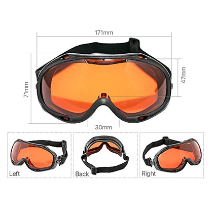 Cloudray Laser Safety Goggles 355nm 532nm Anti Laser Protection Snow Goggles OD6+ CE Protective Glasses For UV & Green Laser Cutting Engraving - WoodArtSupply