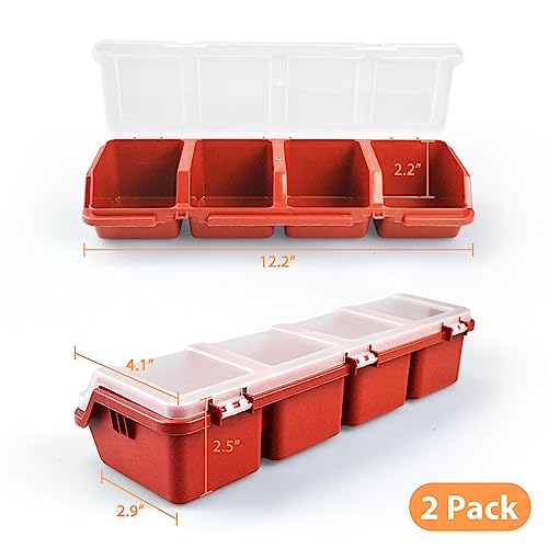 Screw Organizer Storage Bins, 2 Pack Stackable Bins with Lids, Divider Compartment Containers for Garage / Craft Tool Organizing, Tool Cart Cabinet LIGHT DUST
