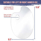 U.S. Art Supply 9.5" x 13.8" Clear Oval-Shaped Acrylic Painting Palette - Transparent Plastic Artist Paint Color Mixing Tray - Non-Stick, Easy Clean, U.S. Art Supply