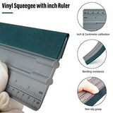 FOSHIO 12 Inch Felt Squeegee for Vinyl wtih Ruler 30CM 4 Round Corners Universal Card, Window Tint Film Installing Hard Silver PP Car Vinyl Wrap FOSHIO