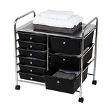 Mind Reader Rolling Cart with Drawers, Utility Cart, Craft Storage, Kitchen, Metal, 24.25"L x 15.25"W x 26.25"H, Black/Silver Mind Reader