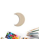 60 Pcs Moon Wood Cutouts Crafts Wooden Moon Shaped Slices Embellishments Gift Unfinished Wood Ornaments for DIY Projects Home Decoration (1.58x2 in) Creaides