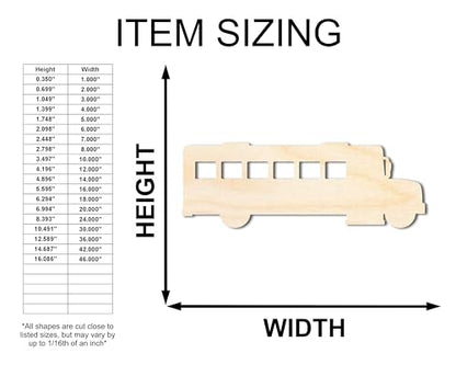 Unfinished Wood School Bus Shape | Back to School | Kids Crafts | Craft Cutout | up to 36" DIY 10" / 1/2" - WoodArtSupply