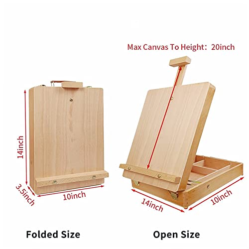 Louise Maelys Tabletop Easel Beechwood Art Easel for Painting Canvases Table Easel Stand for Painters Painting by Numbers, Students Beginners Artist - WoodArtSupply