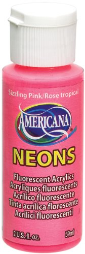 DecoArt DHS3-3 Americana Neon's Paint, 2-Ounce, Sizzling Pink - WoodArtSupply