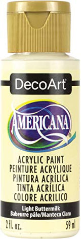 DecoArt, Light Buttermilk Americana Acrylic Paint, 2-Ounce, 2 Fl Oz (Pack of 1) DecoArt