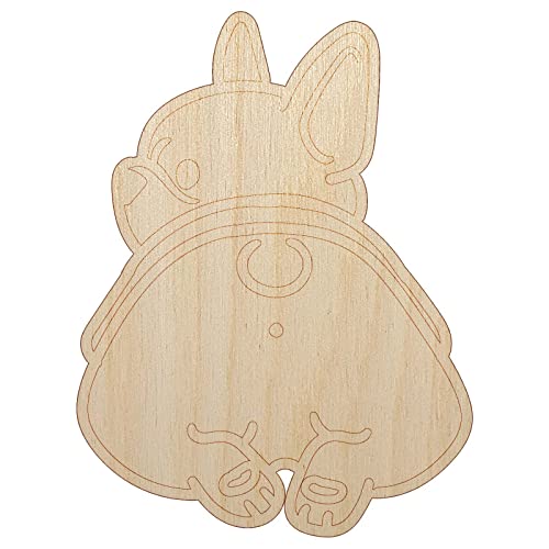 Frenchie from Behind Butt French Bulldog Dog Unfinished Wood Shape Piece Cutout for DIY Craft Projects - 1/4 Inch Thick - 4.70 Inch Size Sniggle Sloth