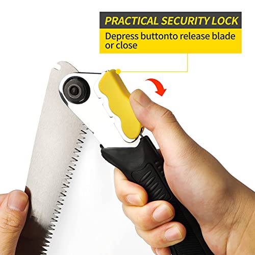 BOSI TOOLS 8 Inch Folding Saw SK5 Blade Heavy Duty Portable Foldable Hand Pruning Saw Handsaw with Triple-bevel Razor Teeth for Camping Pruning B BOSI TOOLS