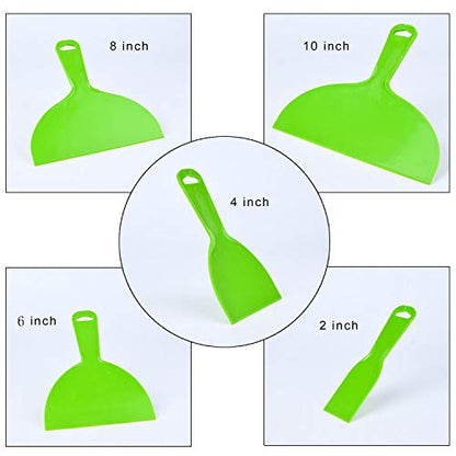 zYoung 5 Pcs Reusable Plastic Putty Knife Set Flexible Scraper Tool Flexible Paint Scrapers Tool for Decals, Wallpaper, Baking, Wall and Car Putty, - WoodArtSupply