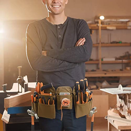 KOYYTO 19 Pocket Tool Belts with Quick Release Buckle- Heavy Duty Detachable & Adjustable Utility Belt,Work Apron for Men and Women,for KOYYTO