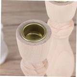 2pcs Glass Menorah Glass Candlestick Holder Unfinished Wooden Candlesticks Pillar Candle Dish Table Candlestick Small Candle Tray Bracket Candlestand EXCEART