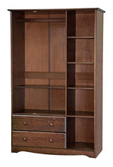 Palace Imports 100% Solid Wood Grand Wardrobe/Armoire/Closet w/Shelves & Drawers, Mocha, 45.75" w x 72" h x 20.75" d. Renewable Eco-Friendly Wood, Palace Imports