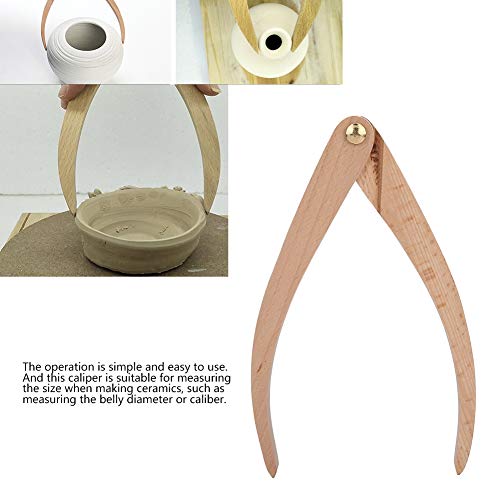 Jeanoko Solid Wood Caliper Positioning Distance Measuring Tool Wooden Pottery Tools for Ceramic Production Measurement(8-inch Wooden Caliper) Jeanoko
