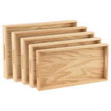 Food Trays for Party Buffet - Montessori Wooden Trays for Serving & Catering - Wooden Serving Tray with Handles - Five Piece Nested Breakfast Tray - Hammont