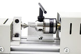 Professional mini Lathe Machine, Lathe Tools Woodworking Machine, Lathe Beads Polisher, CNC DIY Woodworking Wood Lathe Machine (Silver) Jinegelela