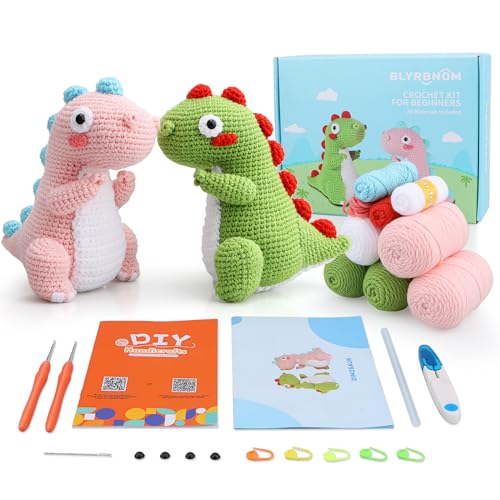 Blyrbnom Crochet Kit for Beginners Adults,Crochet Starter kit with Video Tutorials,Crochet Hook for Beginners Kids to Crochet Animal Kit,Knitting Blyrbnom