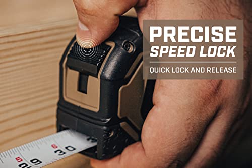 Spec Ops - SPEC-TM16 Tools 16-Foot Tape Measure, 1 1/4" Double-Sided Blade, Military-Grade Composite Case, 3% Donated to Veterans Black/Tan Spec Ops