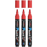 Overseas Red Paint Pens Paint Markers - Permanent Acrylic Markers 3 Pack, Water Based, Quick Dry, Waterproof Paint Marker Pen for Rock, Wood, Overseas
