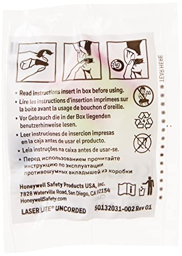 Howard Leight by Honeywell Laser Lite High Visibility Disposable Foam Earplugs, Pink/Yellow , 200-Pairs (LL-1) - 3301105 HOWARD LEIGHT