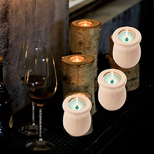 GORGECRAFT 1.5 Inch 10pcs Unfinished Blank Wooden Vase Flower Vase Candle Cups Handmade Natural Flower Container Candle Holders Candlesticks DIY - WoodArtSupply