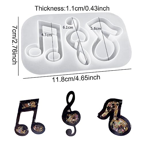 DeryArcle 2pcs Musical Instrument Shape Keychain Resin Mold,Music Note Quicksand Pendant Silicone Molds,Shaker Epoxy Resin Mould for DIY Casting DeryArcle