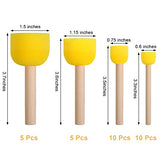 30 Pcs Round Sponges Brush Set, Round Sponge Brushes for Painting, Paint Sponges for Acrylic Painting, Painting Tools for Kids Arts and Crafts (4 vivinin