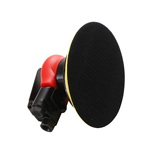 Professional Air Random Orbital Sander, Heavy Duty Dual Action Pneumatic Palm Sander (6 inch, Red) HUAXIU