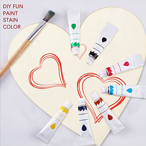 Whaline 10Pcs 16 Inch Valentines Wooden Heart Cutouts Large Unfinished Heart Wood Sign Craft Ornament Blank Wood Slices for Valentine's Day Wedding Whaline