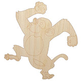Fun Dancing Monkey Unfinished Wood Shape Piece Cutout for DIY Craft Projects - 1/4 Inch Thick - 4.70 Inch Size Sniggle Sloth
