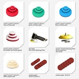 ZFE 1/2/3 Inch Random Orbital Air Sander, Mini Pneumatic Sander for Auto Body Work, High Speed Air Powered Polisher with 15 Polishing Buffing Pads,18 ZFE