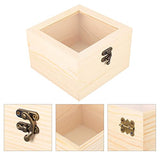 BESPORTBLE 2pcs Box Wooden Storage Box Earring Holder Jewelry Organizer Tray Makeup Wooden Treasure Containers Decorative Storage Bins with Lids BESPORTBLE