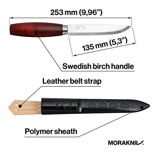 Morakniv Classic No. 3 Carbon Steel Craft Knife for Wood Carving and Crafting With Sheath, 5.3 Inch - WoodArtSupply