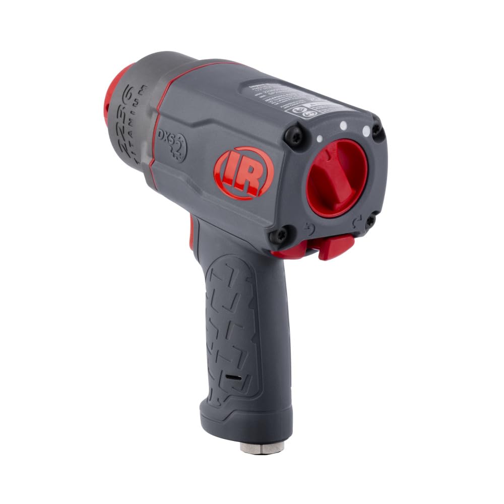 Ingersoll Rand 2236QTIMAX DXS2 1/2" Air Impact Wrench, Quiet, 1500 ft-lb Torque, Titanium Hammercase, Friction Ring Retainer, Pistol, Interchangeable Ingersoll Rand