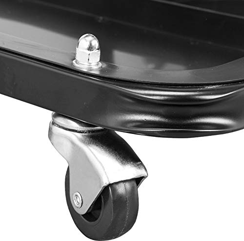 Torin ATR6300B Rolling Creeper Garage/Shop Seat: Padded Mechanic Stool with Tool Tray Storage, Black Large Torin