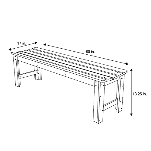 Shine Company 4205N 5 Ft. Backless Wood Outdoor Garden Bench – Natural - WoodArtSupply