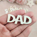 30 Pcs Little DAD Wood Crafts DIY Cutout Wooden Slices Embellishments Gift Unfinished Wood Ornaments for Happy Father's Day Daddy's Birthday Party Creaides