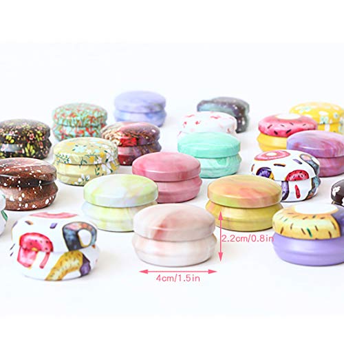 FineInno 12PCS Christmas Tinplate Box, Empty Tin Jars Round Aluminum Cans Aromatherapy Metal Tins with Lids Mini Candle Jars Containers Balm,Stud FineInno