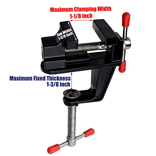 Yakamoz Mini Vise Clamp Small Bench Vice Clamp on Table Vise Drill Press Vice for Wood Craft Carving Jewelry Making DIY Clip on Tool YAKAMOZ