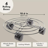 Bright Creations 4 Pack Metal Rolling Plant Stand Base, Planter Caddy with Wheels for Indoor and Outdoor Pots (10.6 Inches) Bright Creations