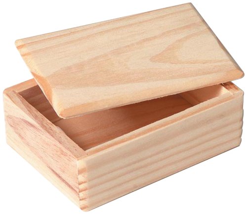 Darice 9149-16 Wood Box with Lid, 3-1/2-Inch, 3.5" x 2.5" x 1.4", Natural