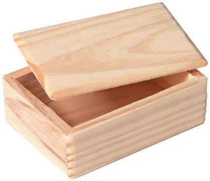 Darice 9149-16 Wood Box with Lid, 3-1/2-Inch, 3.5" x 2.5" x 1.4", Natural