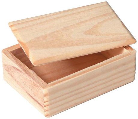 Darice 9149-16 Wood Box with Lid, 3-1/2-Inch, 3.5" x 2.5" x 1.4", Natural Darice