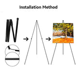 Instant Display Easel Stand - 63" Tripod Collapsible Portable Artist Floor Easel - Easy Folding Telescoping Adjustable Art Poster Metal Stand for OUTNEE