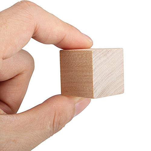 ZOENHOU 300 PCS 1 Inch Wooden Cubes, Premium Natural Solid Wood Unfinished Wooden Block Set for Painting Decorating Crafting DIY Projects ZOENHOU