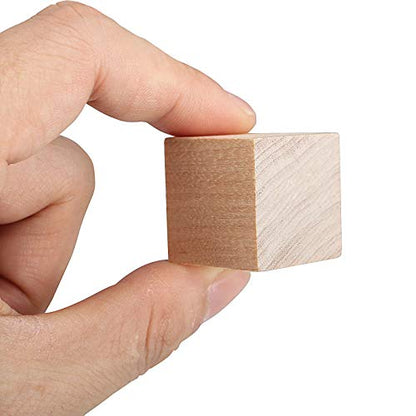 ZOENHOU 300 PCS 1 Inch Wooden Cubes, Premium Natural Solid Wood Unfinished Wooden Block Set for Painting Decorating Crafting DIY Projects - WoodArtSupply