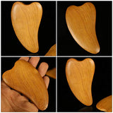 EXCEART 2pcs Wooden Scraping Massage Tool Heart- shaped Wood Face Scraping Board Facial Body Care Scraping Plate Therapy Tool, Anti Cellulite, Manual EXCEART